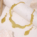 Fashion Luxury Ladies' Jewelry Set - Exquisitely Carved Necklace & Earrings for Weddings & Banquets